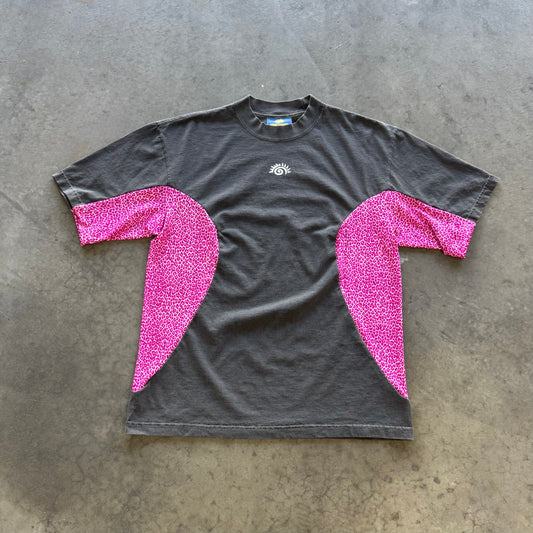 PINK CHEETAH SPLIT TEE