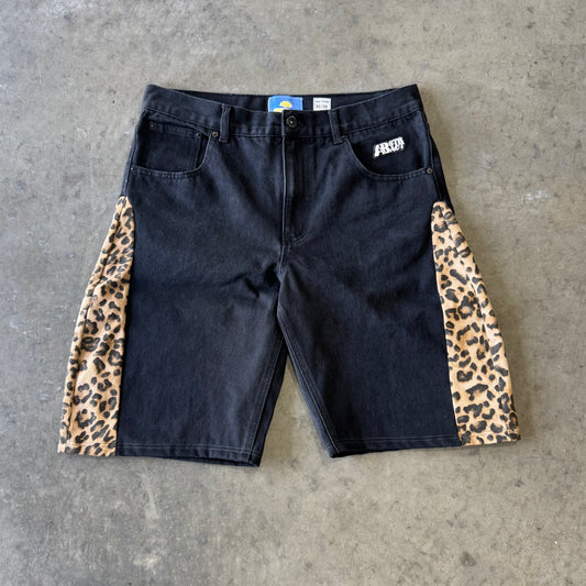 BLACK CHEETAH PRINT JORTS