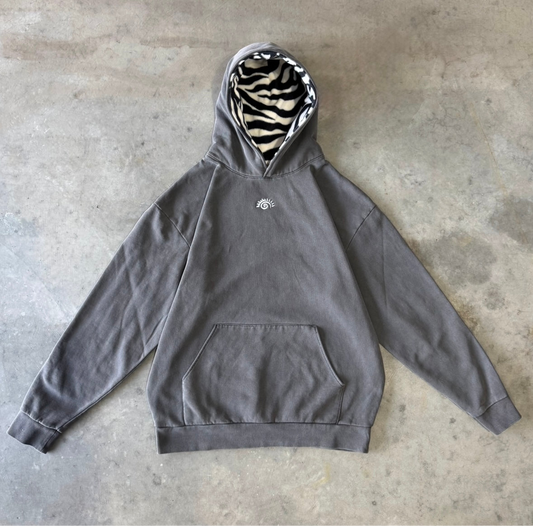 FLEECE LINED ZEBRA HOODIE