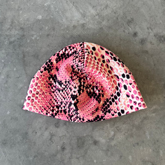 PINK SNAKE SKIN SKULL CAP