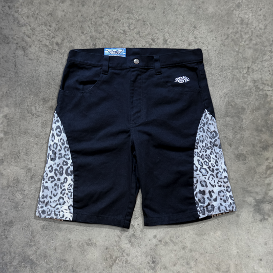 BLACK LEOPARD JORTS