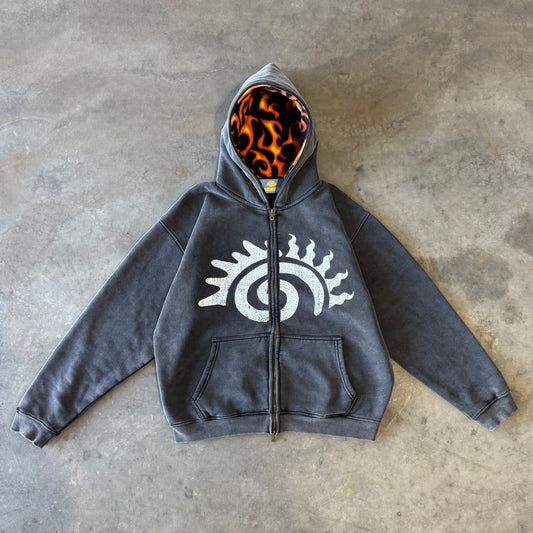 SPRING WEIGHT FLAMES ZIP UP