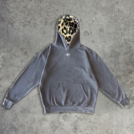 FLEECE LINED SNOW LEOPARD HOODIE