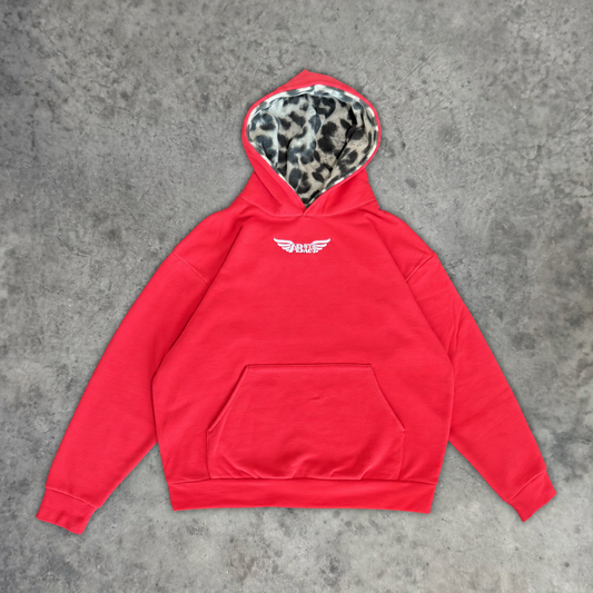FLEECE LINED LEOPARD HOODIE